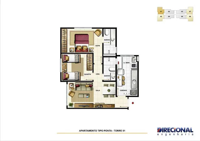 allegro-residencial-club-apto-2-quartos-suite-1 Allegro Residencial Clube